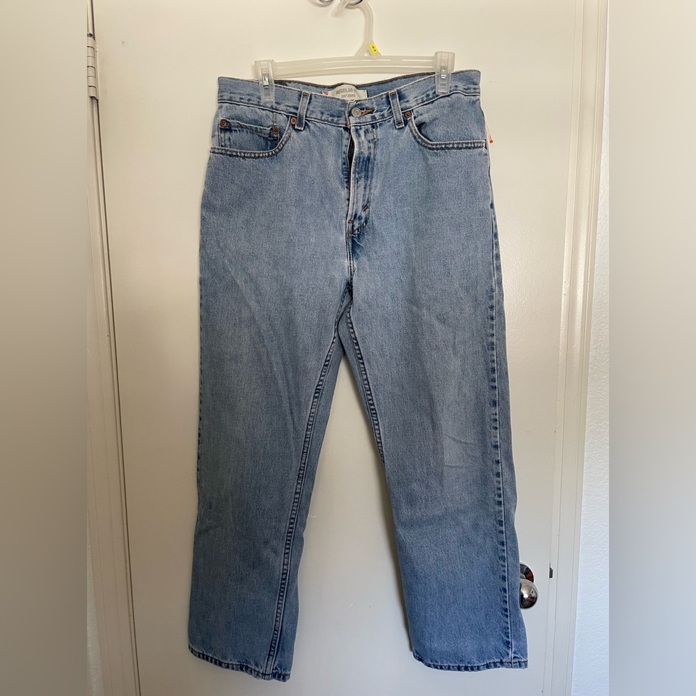 Vintage Levi's 505 Blue Straight Jeans Classic Style 34x29